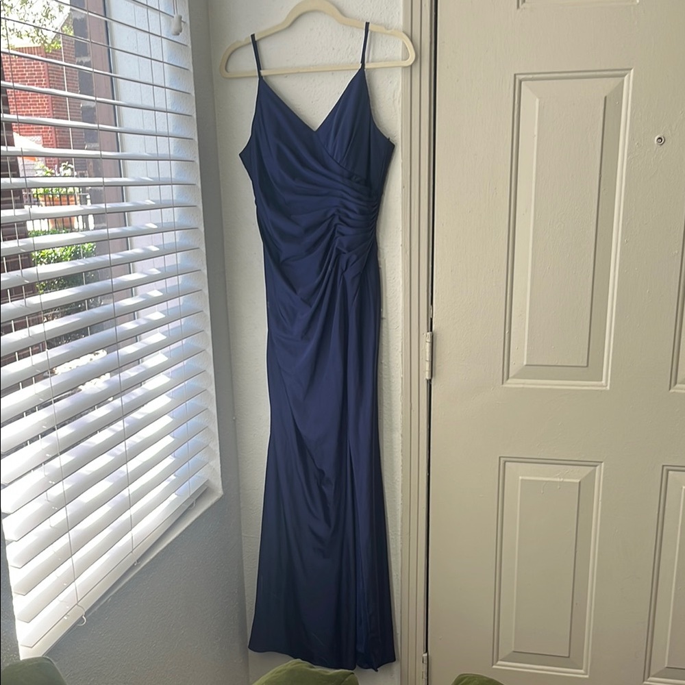 Allure Blue Spaghetti Strap Maxi Gown